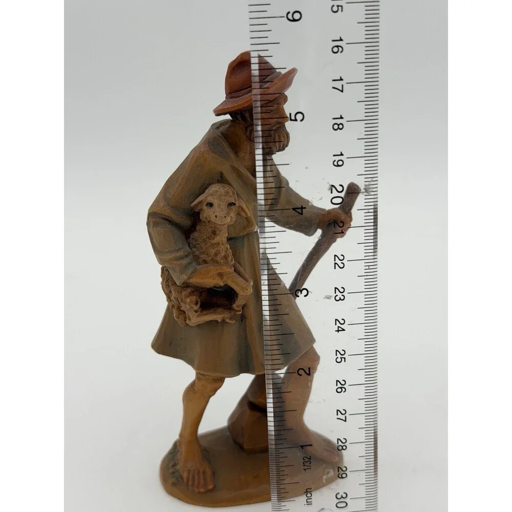 Anri Italy Folk Art Vintage Hand Carved Wood Shepherd Nativity Figurine 5.5”H